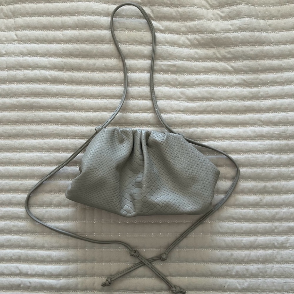 Banana Republic Soft Pouch Crossbody Bag Clutch in Grey Snake - Picture 5 of 10